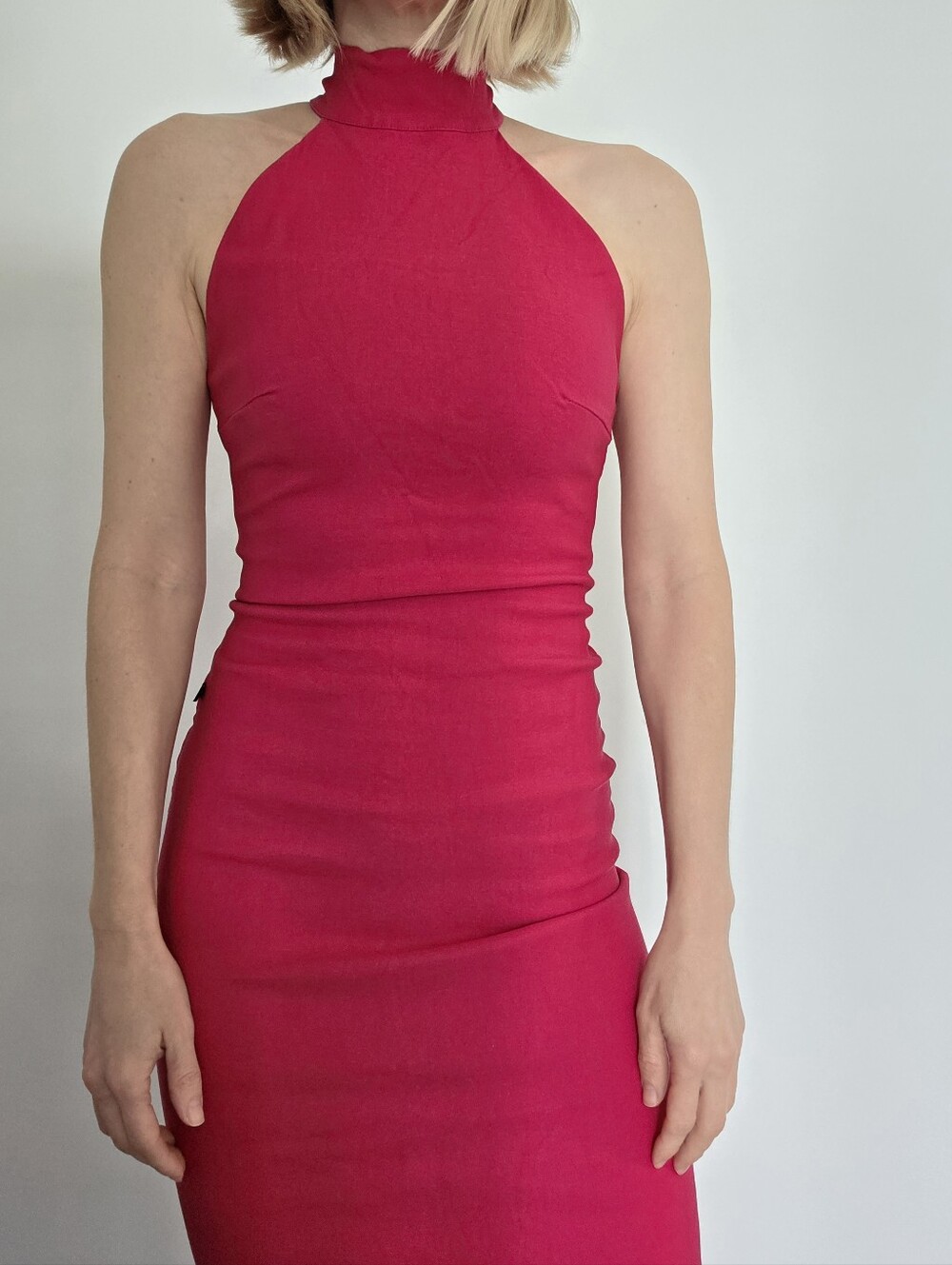 Turtleneck Fuchsia Bodycon Dress